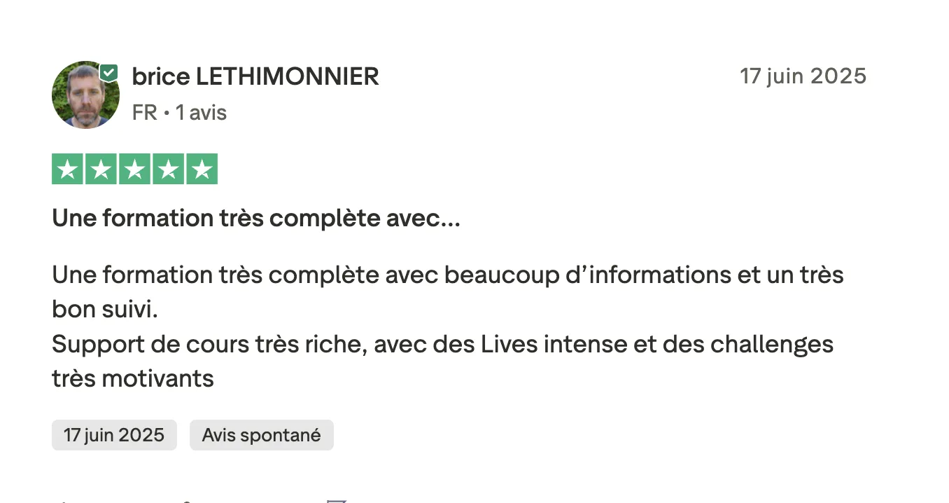 Avis Trustpilot - capture 2