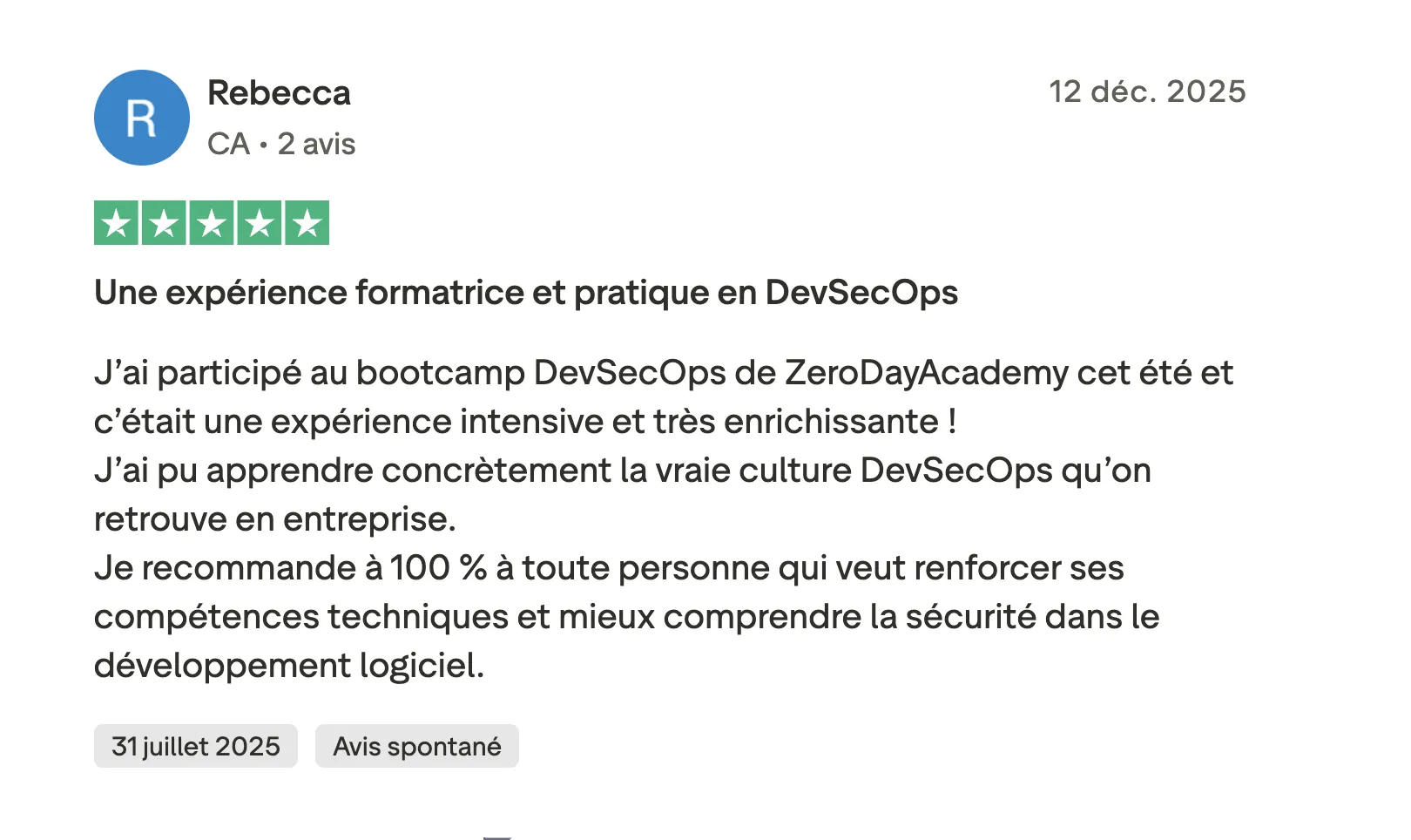 Avis Trustpilot - capture 3